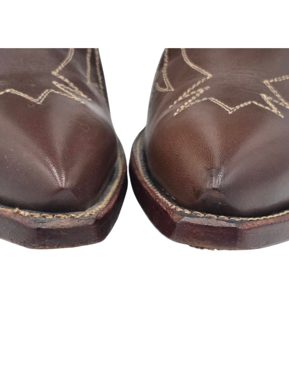 Rocketbuster Boots Women 7.5 Brown Blue Short Leather Cowgirl Western TexasUSA - Picture 9 of 16